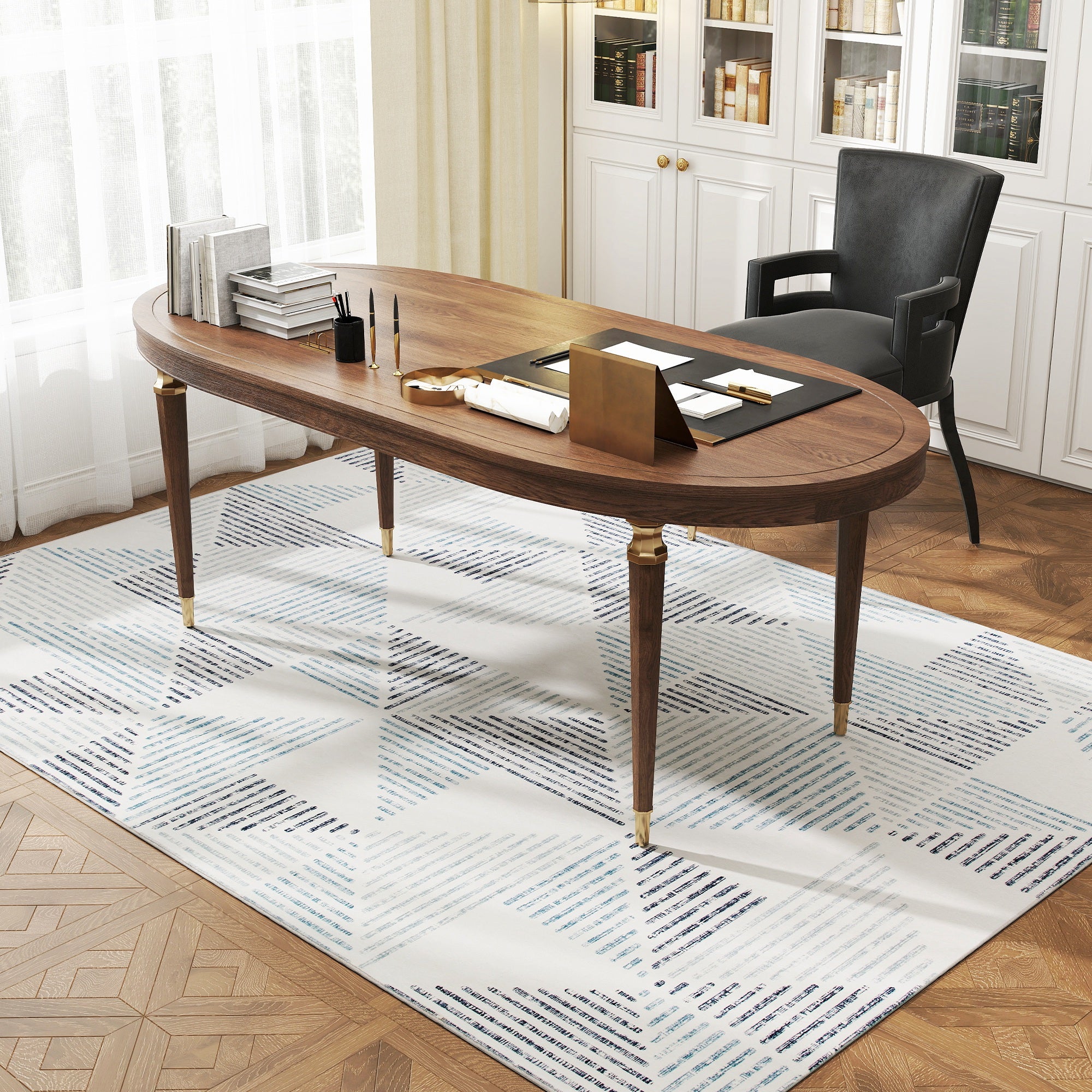 Fynco - Modern Area Rug, Geometric Pattern Non-Slip Washable Rug, Soft Floor Carpet for Living Room, Bedroom, Dining Room, Home Office, 230 x 160 cm, Multi-Coloured