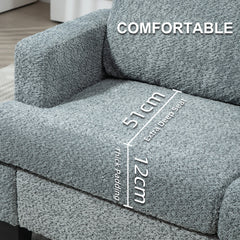 Two-Seater Chenille Sofa - Light Grey
