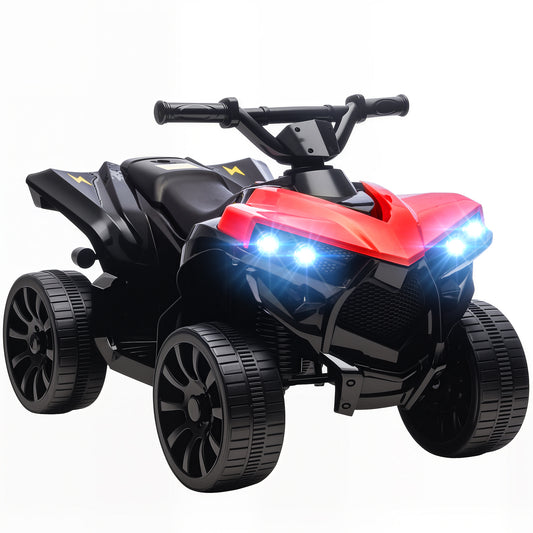 AIYAPLAY 6V Kids ATV, 4 Wheeler Electric Ride on Car with Music and LED Headlights, for Ages 3-8 Years Boys and Girls, Red
