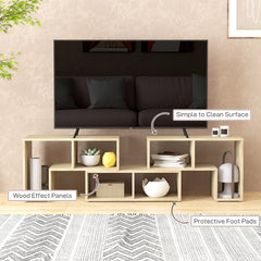 TV Stand for TVs up to 75 Inches, Free Combination TV Unit with Storage Shelves, Extendable Entertainment Centre for Living Room, Grey Oak Wood Grain