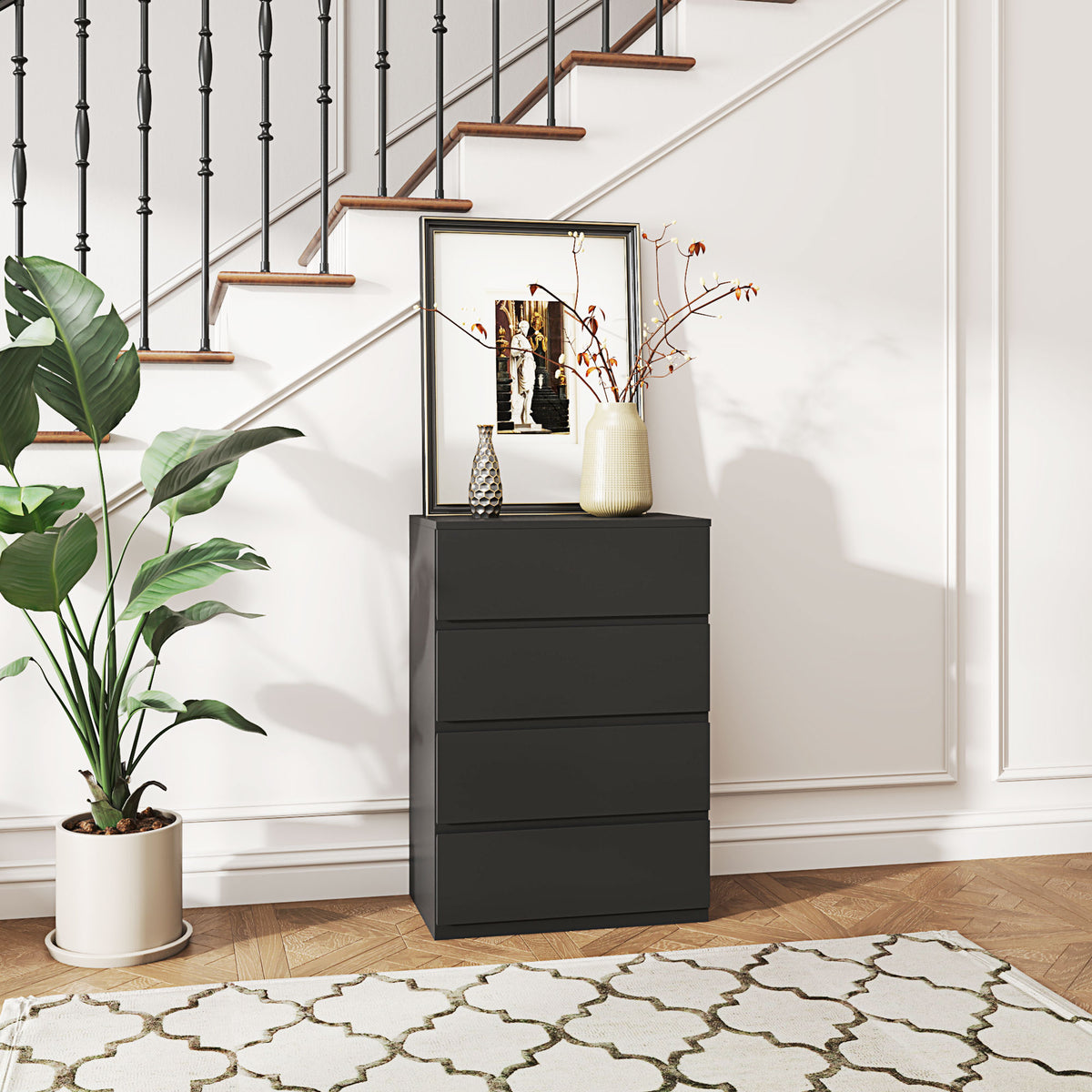Chest of Drawers, 4-Drawer Storage Cabinets, Modern Dresser, Storage Drawer Unit for Bedroom