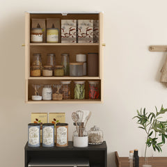 Fynco - Bathroom Wall Cabinet with Adjustable Shelf - Oak