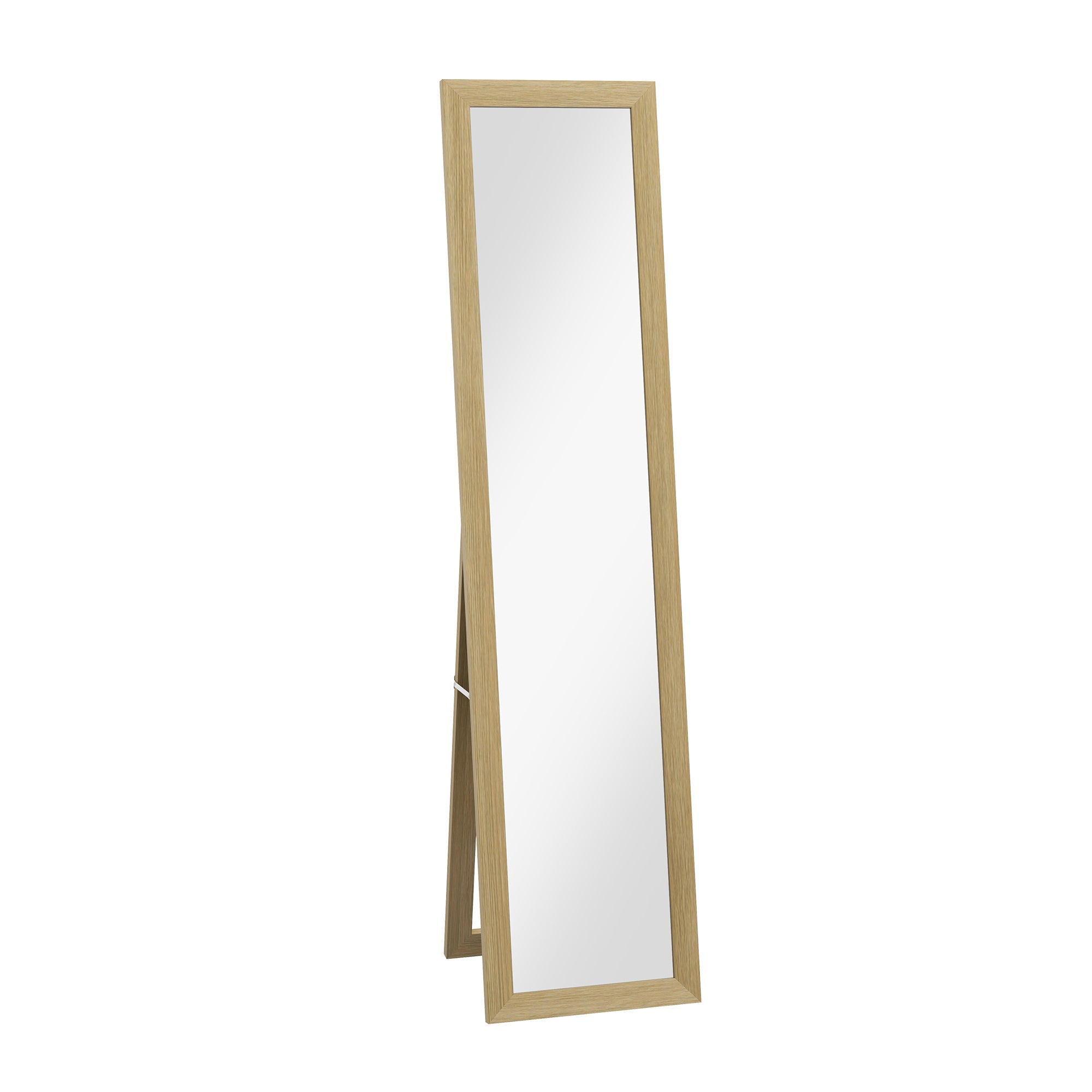 Rustic Full Length Mirror, Hanging and Freestanding Floor Mirror, Farmhouse Decorative Wall Mirror, for Living Room, Bedroom, 157 cm, Natural