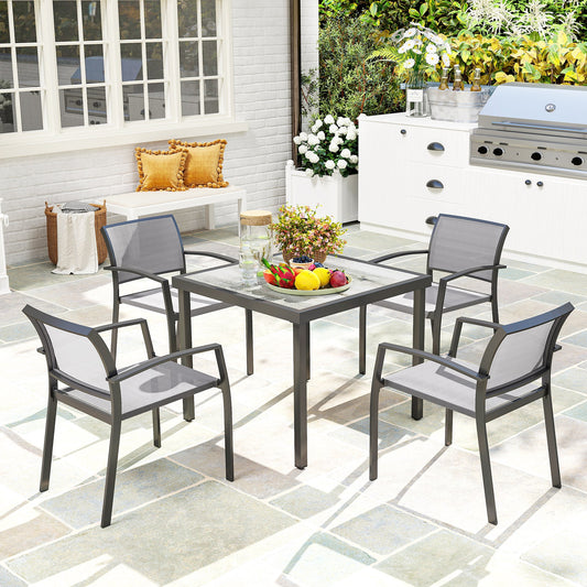 Five-Piece Outdoor Garden Dining Set - Grey