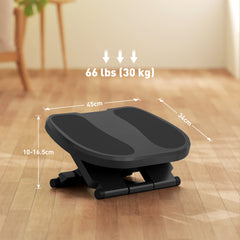 0-30° Three-Height Under-Desk Support Footrest - Grey