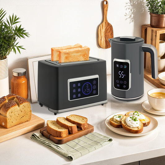 Fynco - Touch Screen Kettle and Toaster Set - Grey