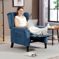 Fynco - 150° Reclining Vintage Armchair, with footrest, Royal Blue