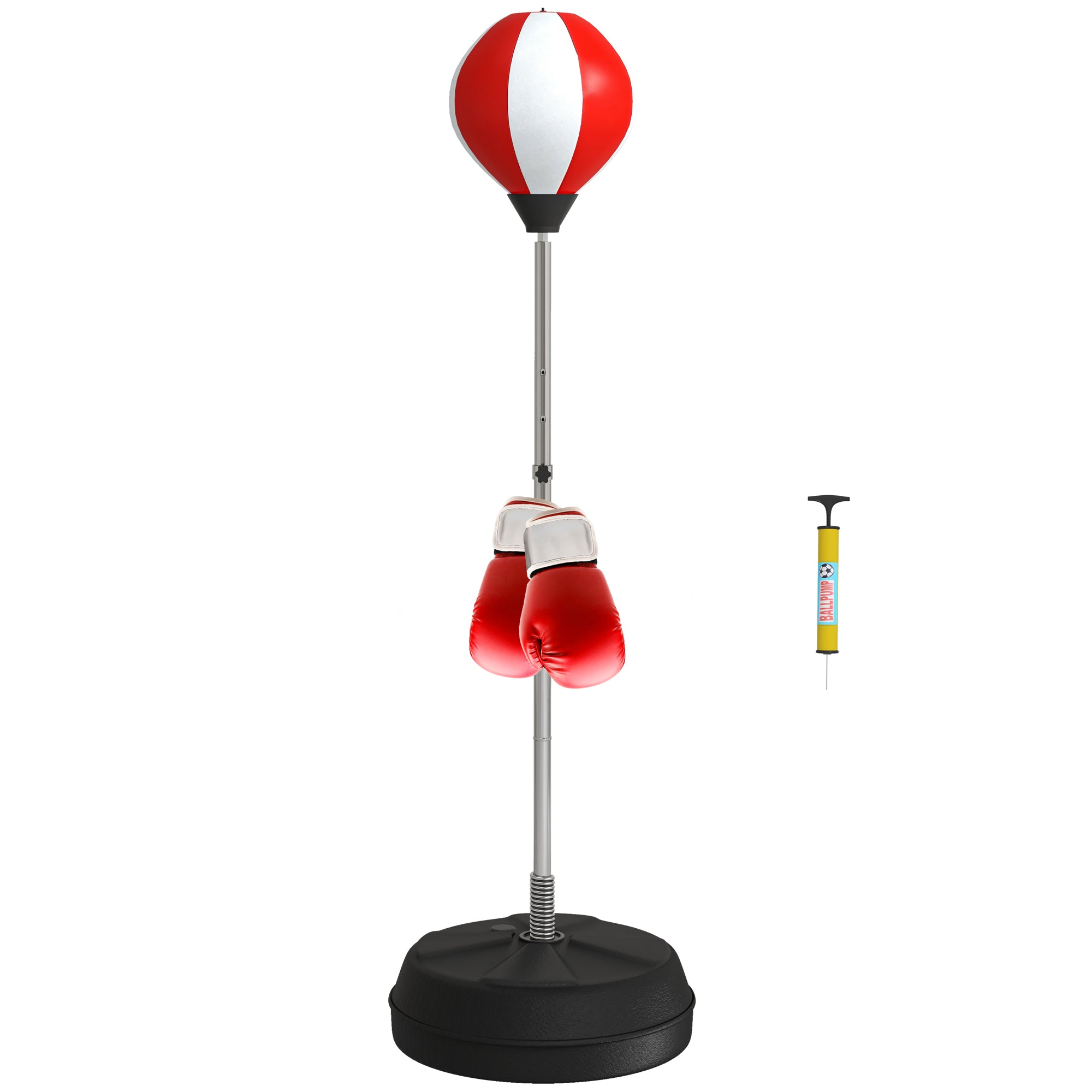 Punching Bag with Stand Boxing Bag Set with Adjustable Height, Red