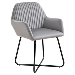 Modern Arm Chair Upholstered Accent Chair with Metal Base for Living Room Grey