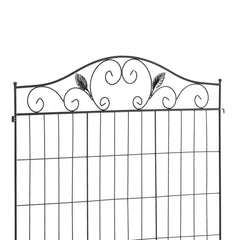 Fynco - Set of 2 Decorative Garden Fence, 8 Panels Metal Picket Fence, Versatile Shapes for Patio Lawn, 365cm x 112cm, Black