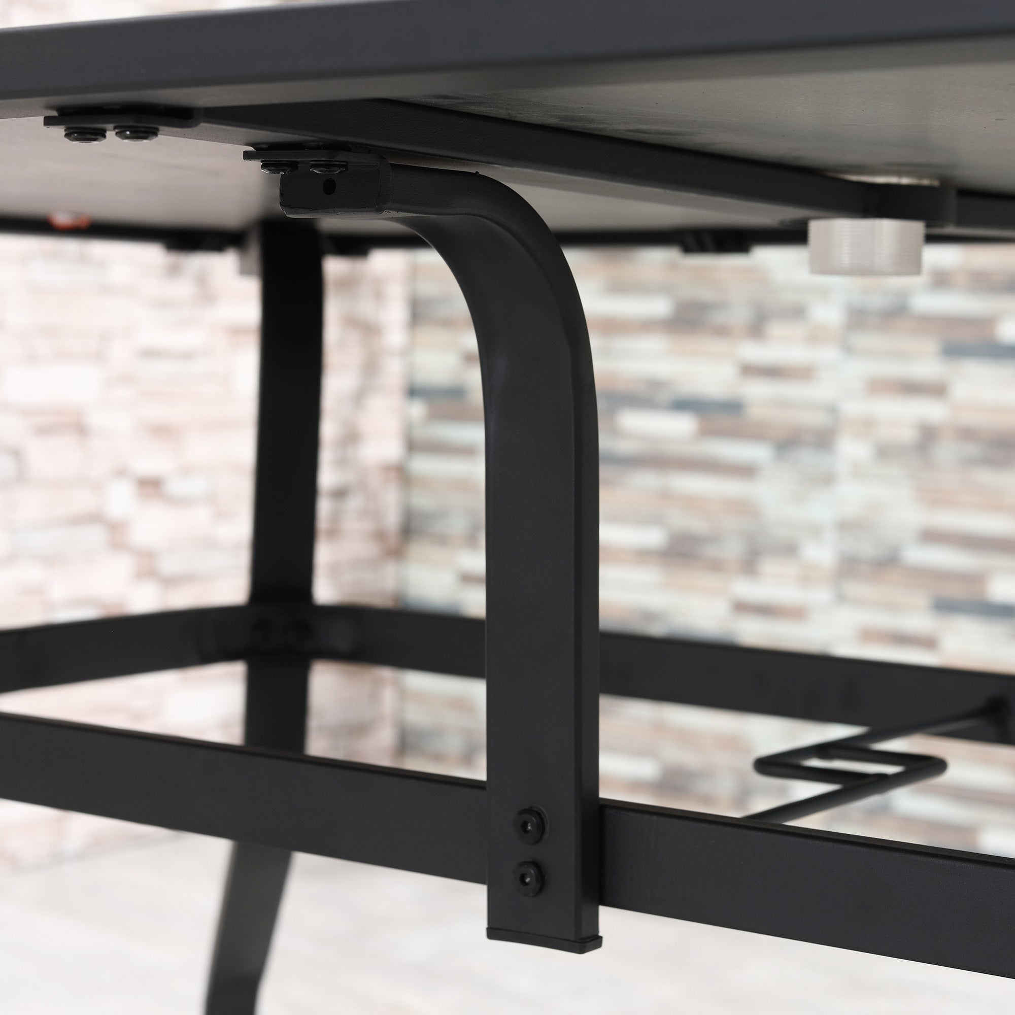 7 Pieces Garden Dining Set, 6 Seater Garden Table and Chairs with Parasol Hole, Outdoor Furniture Armchairs and Stone-like Plastic Top Table with Breathable Mesh Fabric Seat, Grey