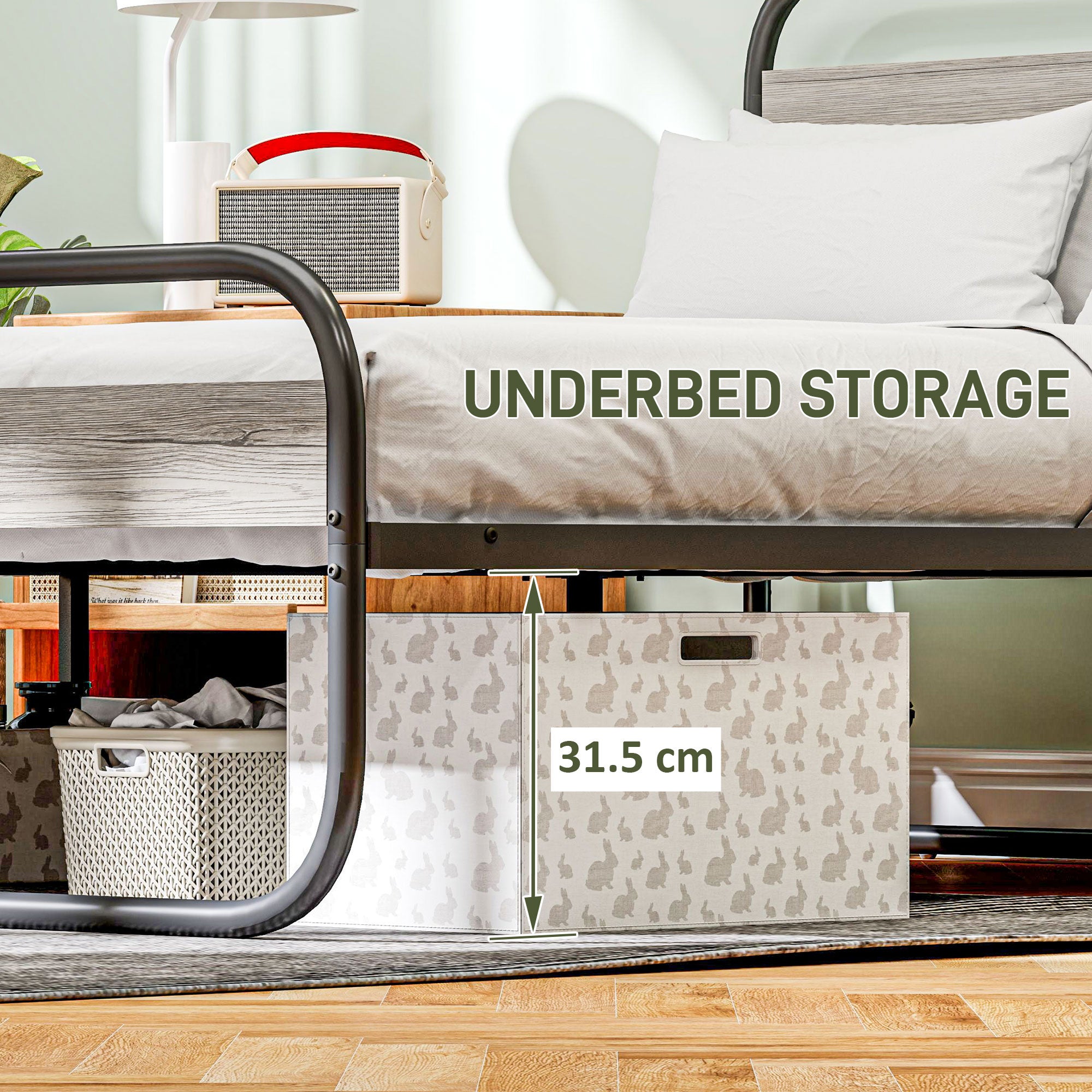 King Size Steel Industrial Bed Frame - Black