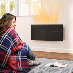 Fynco - Electric Heater Wifi Smart App, 2000W Glass Panel Heater Radiator, Freestanding or Wall Mounted Convector Space Heater with LED Display, 24Hr 7 Day Timer, Adjustable Thermostat, Remote Control