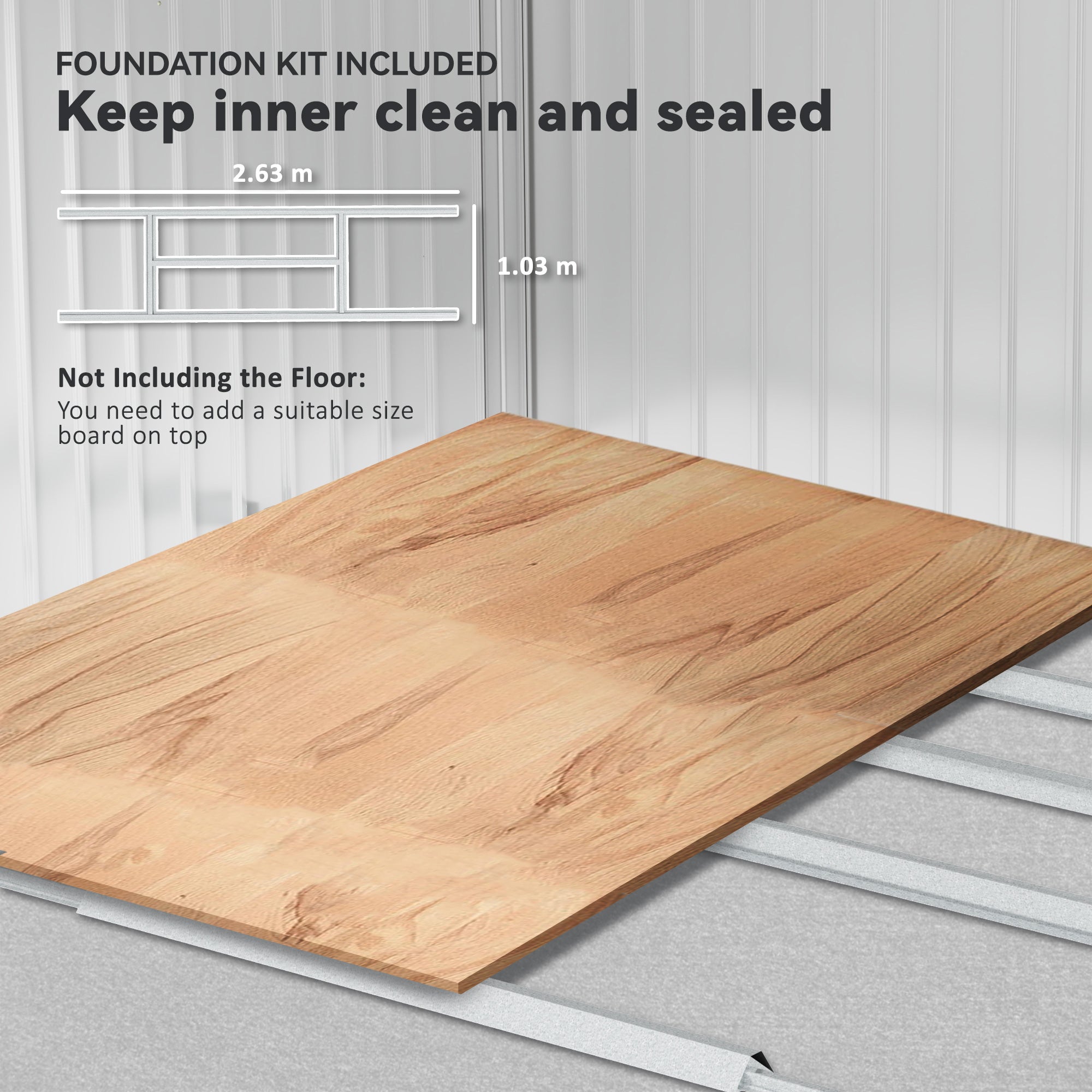 Fynco - Garden Storage Shed, Metal Outdoor Storage Shed House with Foundation Kit, Ventilation, Doors, 9 x 6FT, Grey