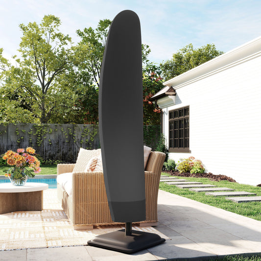 Fynco - Parasol Cover, 600D Oxford Cantilever Umbrella Cover Fit for 2-4m Parasol, Banana Umbrella Protector with Zipper for Outdoor Garden, Patio, Black