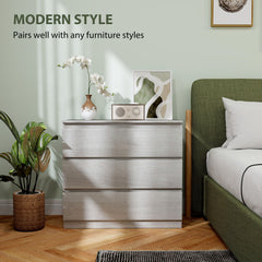 Chest of Three Drawers - Grey Wood Effect