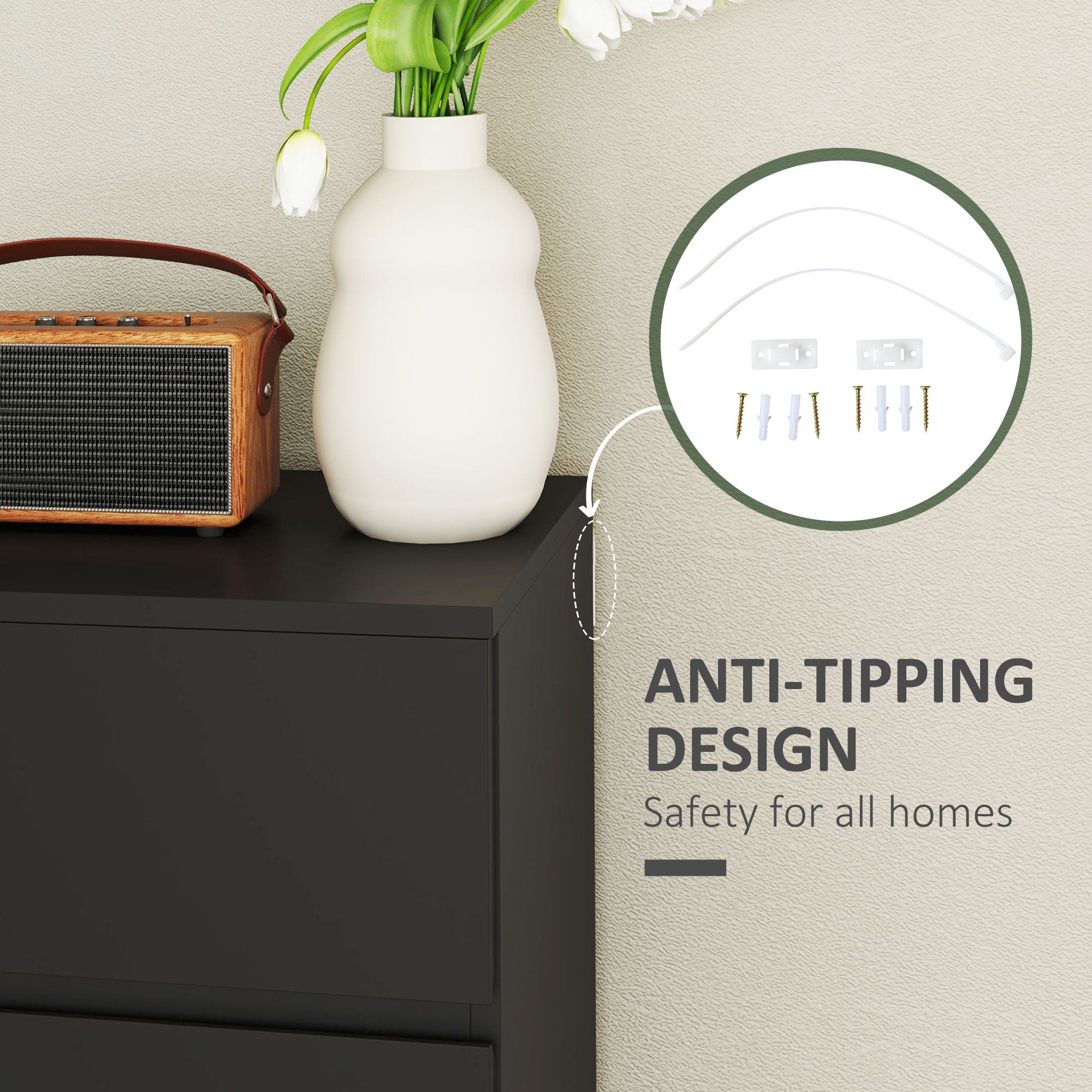 Chest of Drawers, 4-Drawer Storage Cabinets, Modern Dresser, Storage Drawer Unit for Bedroom