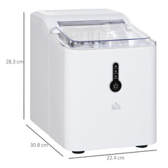 Ice Maker Machine, 1.5L Countertop Ice Cube Maker with Self-Cleaning, 9 Cubes Ready in 8 Mins, 12kg in 24 Hrs, No Plumbing with Basket, White