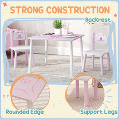 AIYAPLAY Princess-Designed Kids Table and Chairs Set for Activity, Art, Drawing, Toddler Table and Chairs Set for Playroom