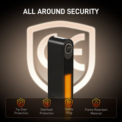 Fynco - 2000W Ceramic Electric Heater with Fan, Timer, Oscillation - Black