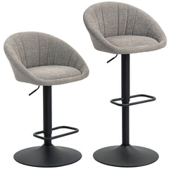 Fynco - Set of Two Relaxed Tub Bar Stools - Grey