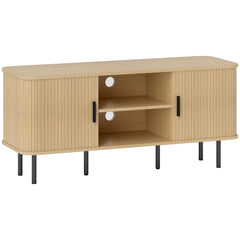 TV Stand Cabinet for TVs up to 55 Inches, TV Unit with Storage Shelves and Cupboard for Living Room, Oak Tone