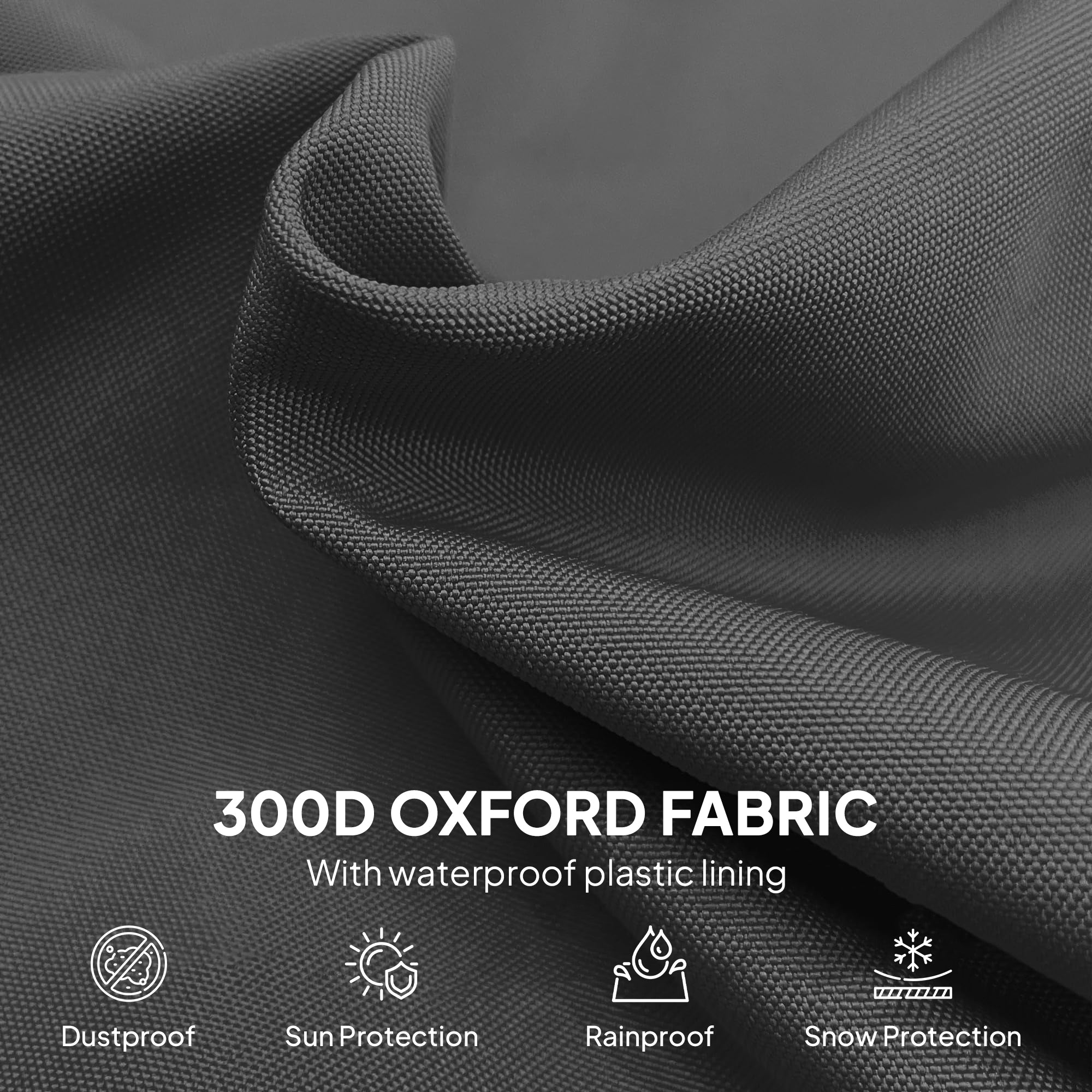 Fynco - Parasol Cover, 600D Oxford Cantilever Umbrella Cover Fit for 2-4m Parasol, Banana Umbrella Protector with Zipper for Outdoor Garden, Patio, Black