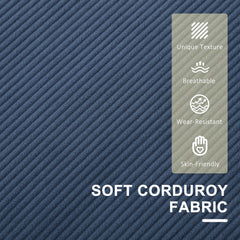 Small Two-Seater Corduroy Sofa - Blue