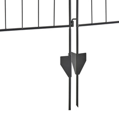 Fynco - Set of 2 Decorative Garden Fence, 8 Panels Metal Picket Fence, Versatile Shapes for Patio Lawn, 365cm x 112cm, Black