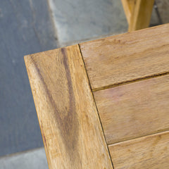 3 Pieces Picnic Bench Set with Table and 2 Benches, Acacia wood Dining Trestle Beer Table and Seat, Natural Wood Finish