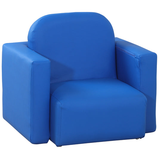 2 In 1 Toddler Sofa Chair, 48 x 44 x 41 cm, for Game Relax Playroom, Blue