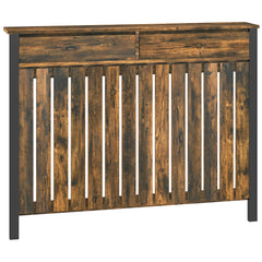 Fynco - 93 x 119cm Rustic-Look Radiator Cover - Brown/Black