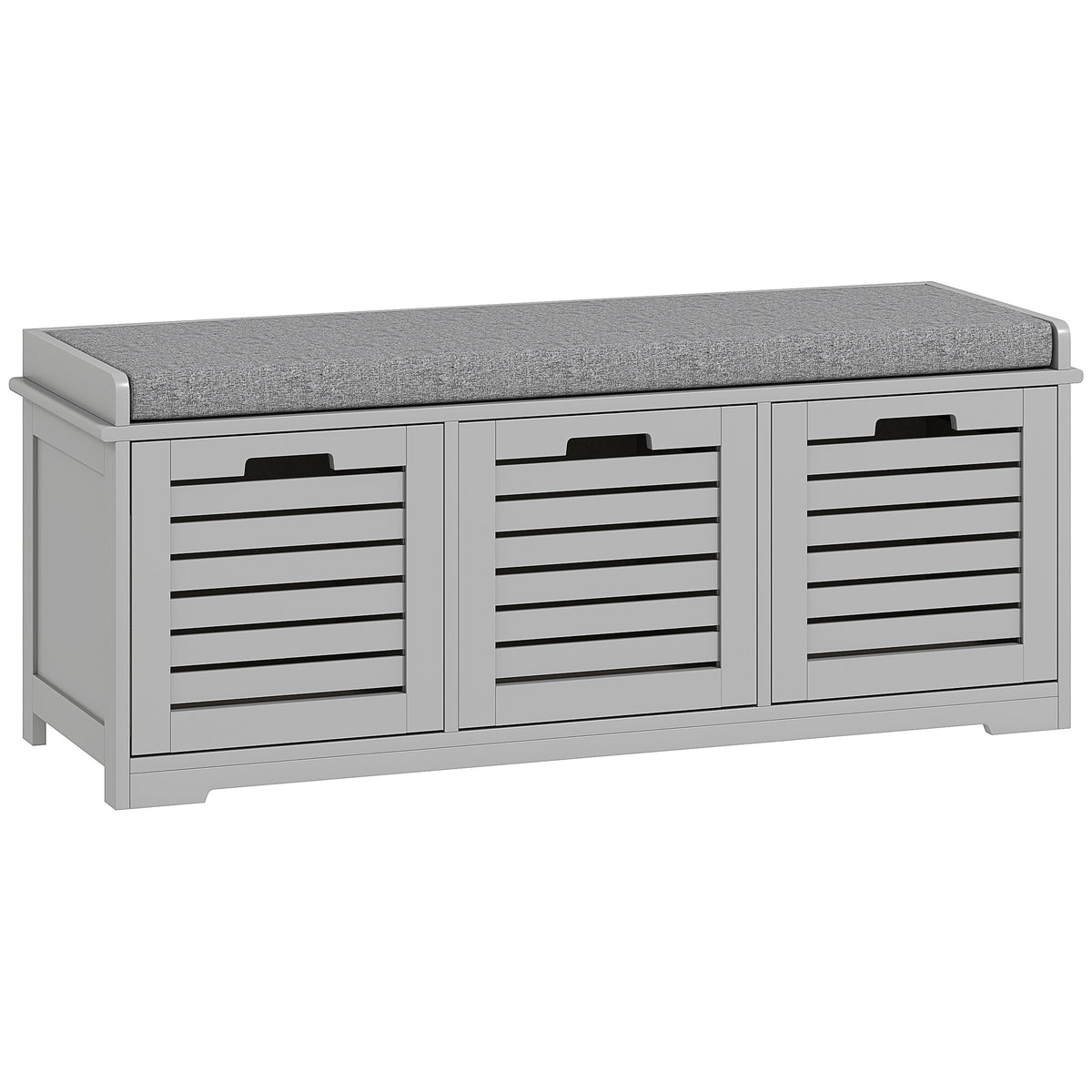 Fynco - 3-Drawer Shoe Storage Bench - Grey