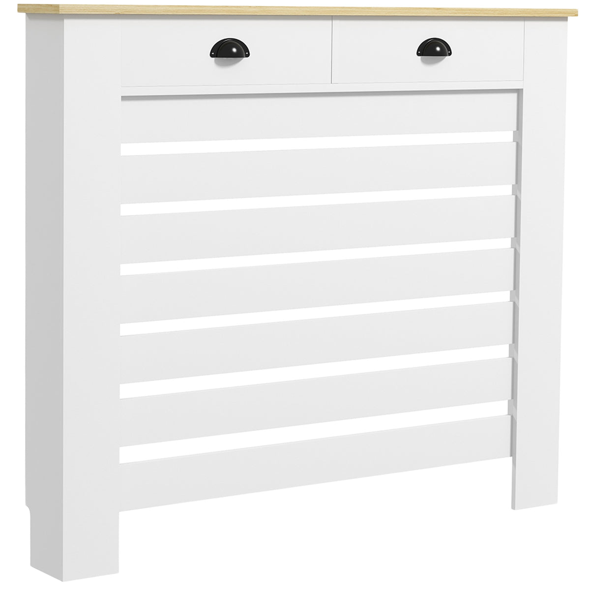 Fynco - 95.5H x 111Wcm Radiator Cover, with Drawer - White