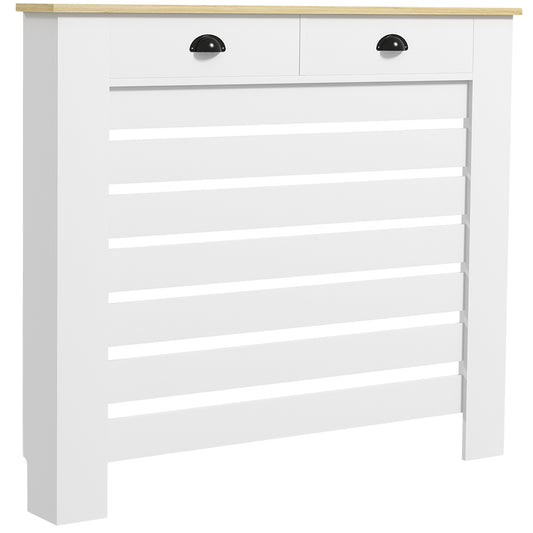 Fynco - 95.5H x 111Wcm Radiator Cover, with Drawer - White