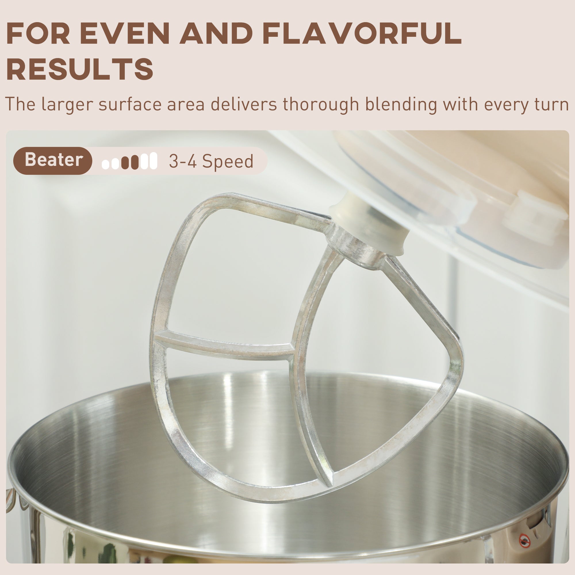 1300W Kitchen Stand Mixer, with Accessories - Beige