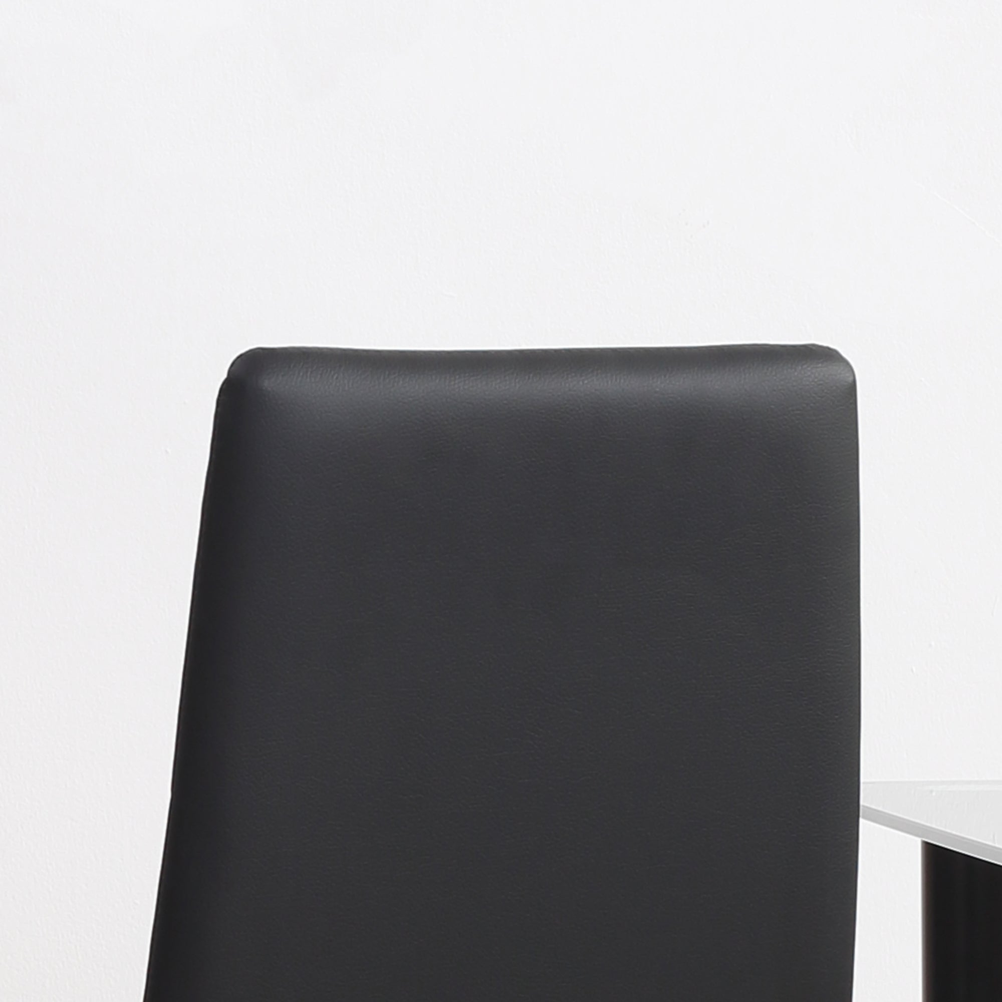 Set of 4 Faux Leather Dining Chairs - Black