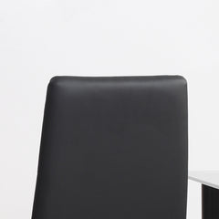 Set of 4 Faux Leather Dining Chairs - Black