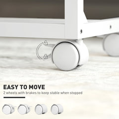 C-Shaped Sofa Side Table, Height Adjustable Overbed Table with Tilting Desktop, Mobile Laptop Desk for Living Room Bedroom, Oak and White