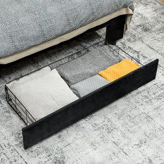 Fynco - King Size Ottoman Bed Frame, with Front Drawer - Black