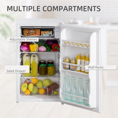 91 Litre Freestanding Under Counter Fridge Freezer, Small Fridge with Chiller Box, Adjustable Thermostat, 47.5cm Wide, White