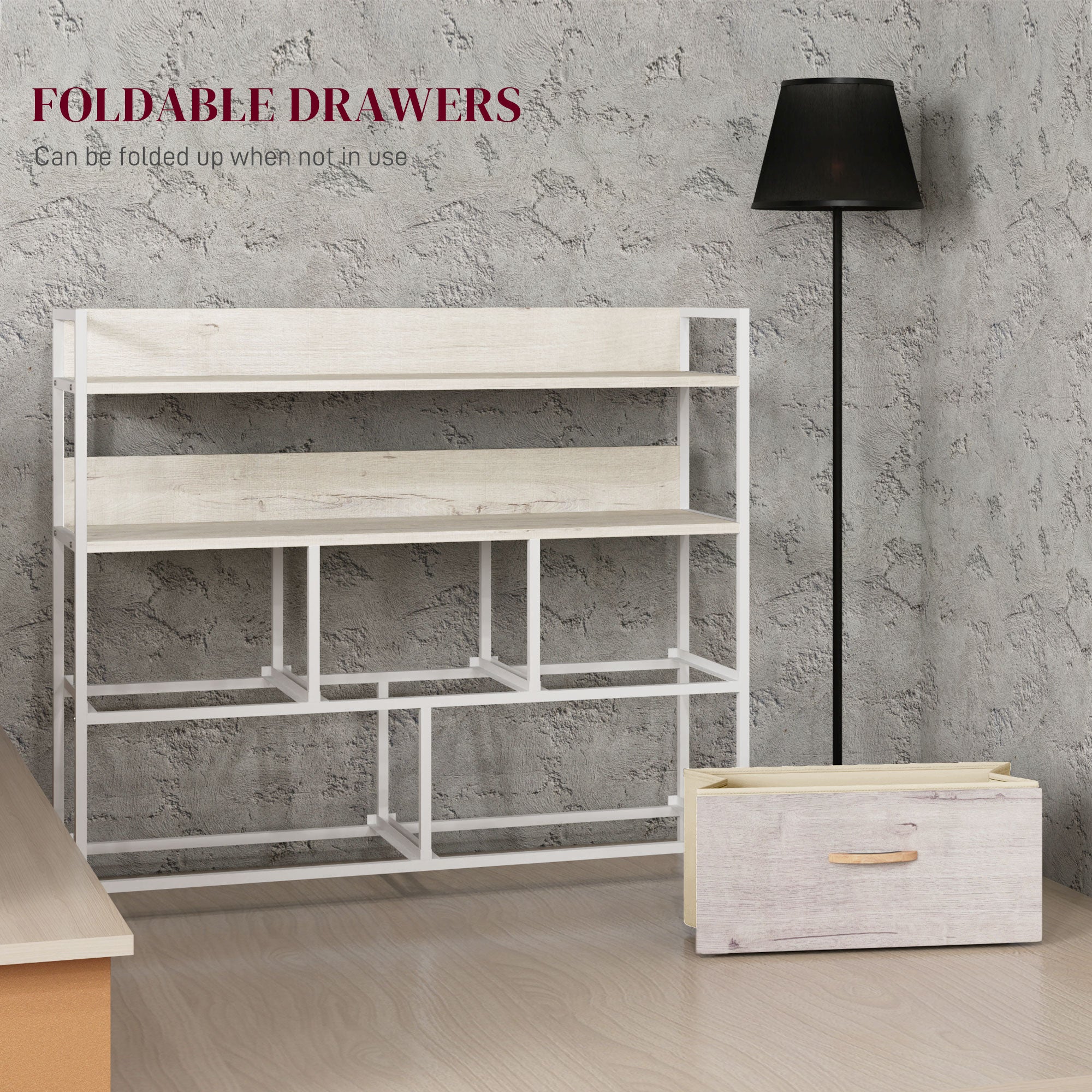 Rustic Chest of Five Fabric Drawers - Natural