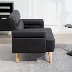 Small Faux Leather 2 Seater Sofa Settee - Black