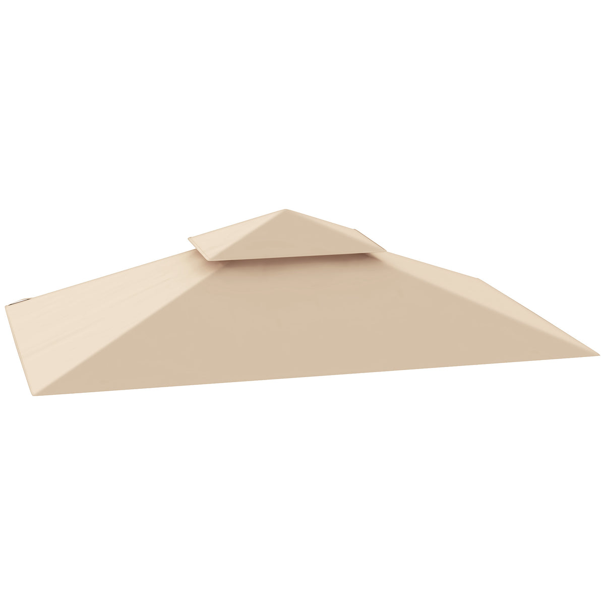Fynco - Grill Gazebo Replacement Canopy Roof for 1.5 x 2.4m Frame, UPF50+ Protection, Double Tiered 5' x 8' Outdoor BBQ Gazebo Cover Replacement, TOP COVER ONLY, Beige