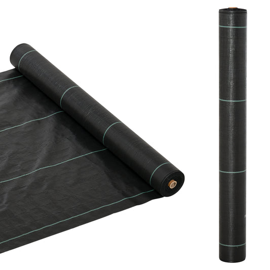 1m x 50m Weed Control Membrane, Heavy Duty Weed Control Barrier Fabric, 90gsm Ground Cover for Patios, Garden, Flower beds, Landscaping