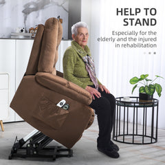 Leathaire Eight Massage Point Armchair, with Heat and Reclining Back - Brown