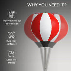 Punching Bag with Stand Boxing Bag Set with Adjustable Height, Red