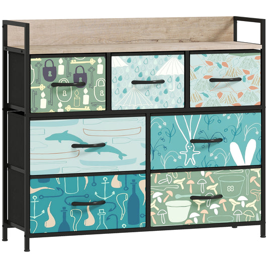 7-Drawer Chest of Drawers - Blue