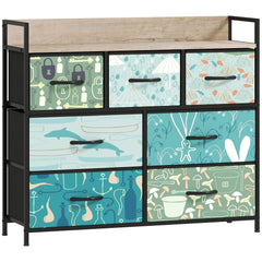 7-Drawer Chest of Drawers - Blue