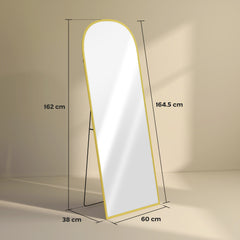 165cm Aluminium Frame Standing Mirror - Gold